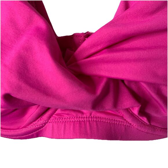 CATALINA Swimwear Bikini Twist Top Women's Plus 1X Underwire Hot Pink Padded NWT - Picture 7 of 11
